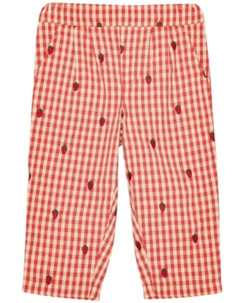 Flöss Bukser Molly Pants Berry Gingham Jordbær