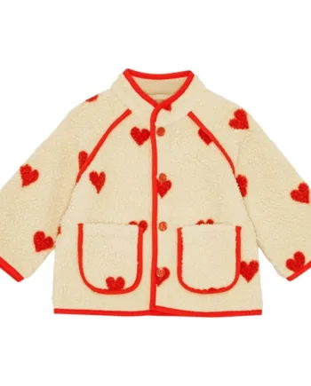 Flöss Fleece Jakke Simone Hjerter Soft White Heart