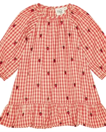 Flöss Kjole Molly Berry Gingham Jordbær
