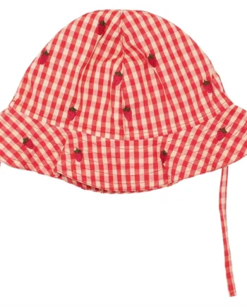 Flöss Solhat Molly Sun Hat Berry Gingham Jordbær