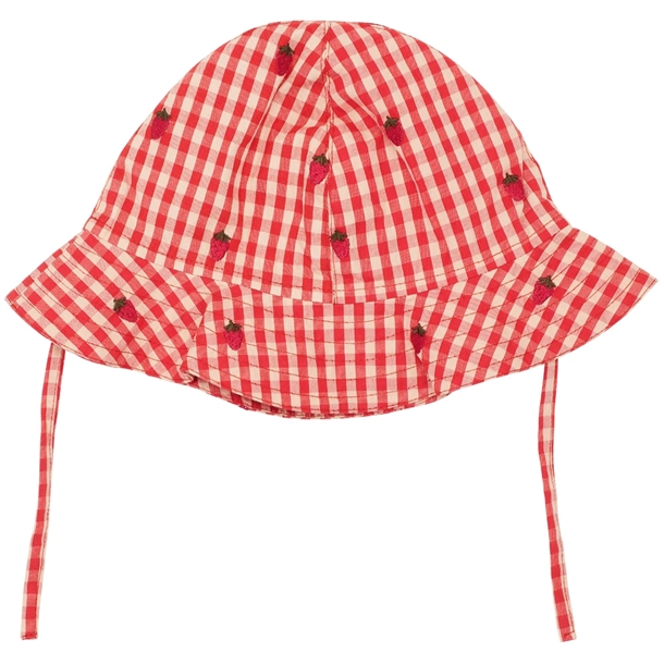 Flöss Solhat Molly Sun Hat Berry Gingham Jordbær
