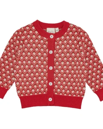 Flöss Zuri Cardigan Uld Red Berry Jordbær