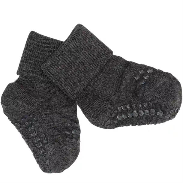 Gobabygo Strømper Bambus Dark Grey Melange
