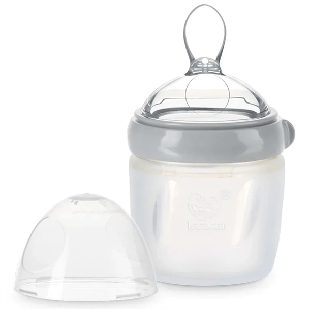 Haakaa Flaske Med Ske 160ml Gen Grey