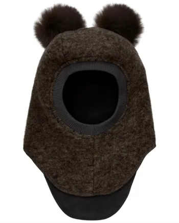 Huttelihut Elefanthue Uld Bomuld  -lags Alpaca Kvaster Dark Brown Melange