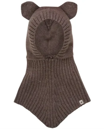 Huttelihut Hue Med ører Merinould Cashmere Brown Melange