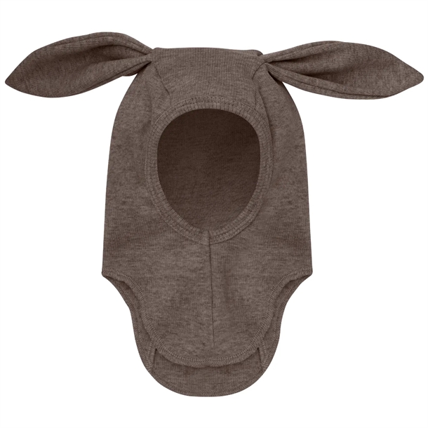 Huttelihut Hue Med ører Merinould Rib Brown Melange