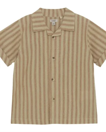 Huttelihut Skjorte Kortærmet Yd-stripe Gots Irish-cream