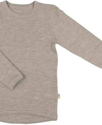 Joha Uld Bluse Uld Rib Sesame Melange