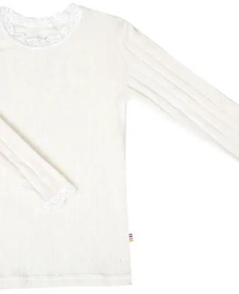Joha Uld Silke Bluse Pointelle Natur
