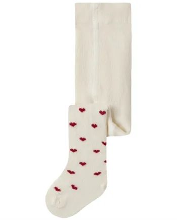 Lil Atelier Strømpebukser Nbfreba Turtledove Red Hearts