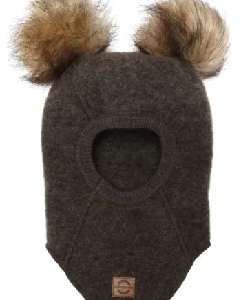 Mikk-line Elefanthue    Pom Pom Dark Brown Melange