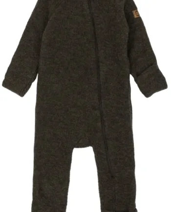 Mikk-line Ulddragt   Lynlås   Ombuk Dark Brown Melange