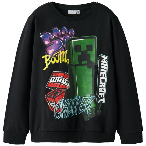 Name It Minecraft Sweatbluse Nkmdai Creeper Black