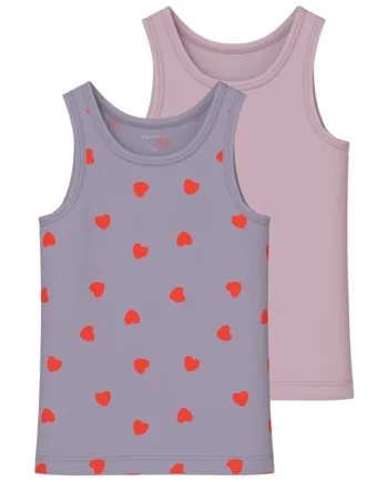 Name It Undertrøje  -pak Nmftank Top Lavender Hearts