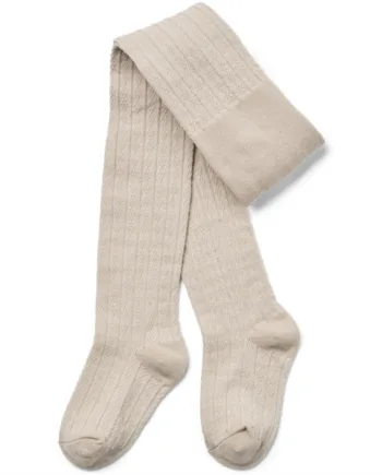 Wheat Strømpebukser Karla Wool Lace Uld Offwhite