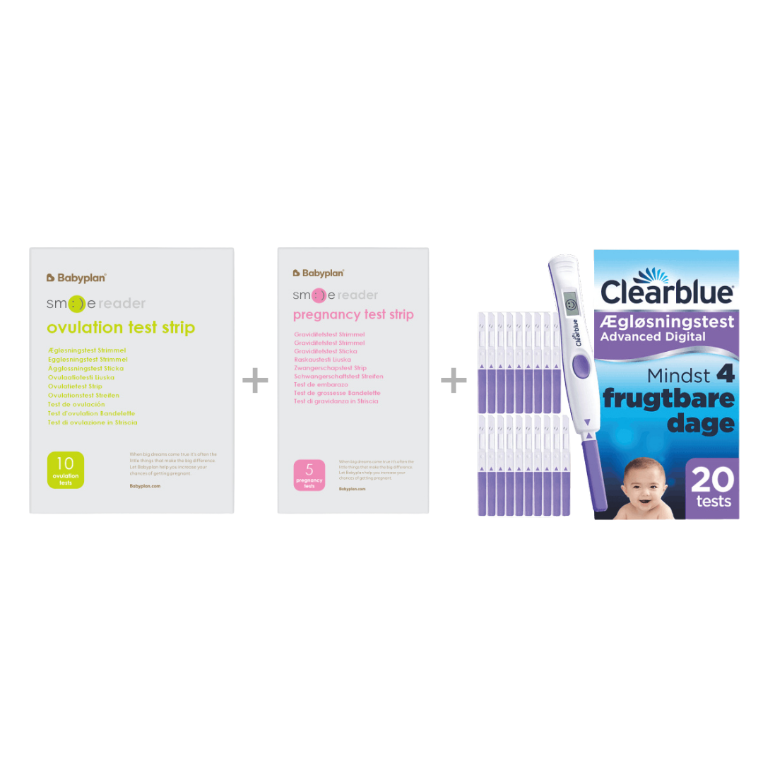 Pakke Med Clearblue Advanced Digital ægløsningstest 20 Stk Ny Smile Reader