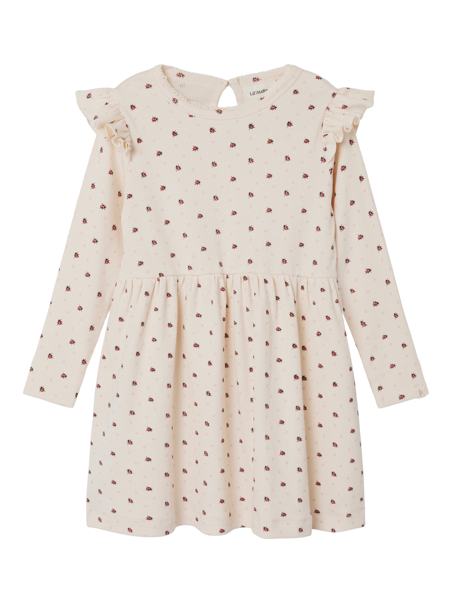 Lil Atelier Gago Kee Dress Med Mariehøne Whitecap Gray 92 Cm