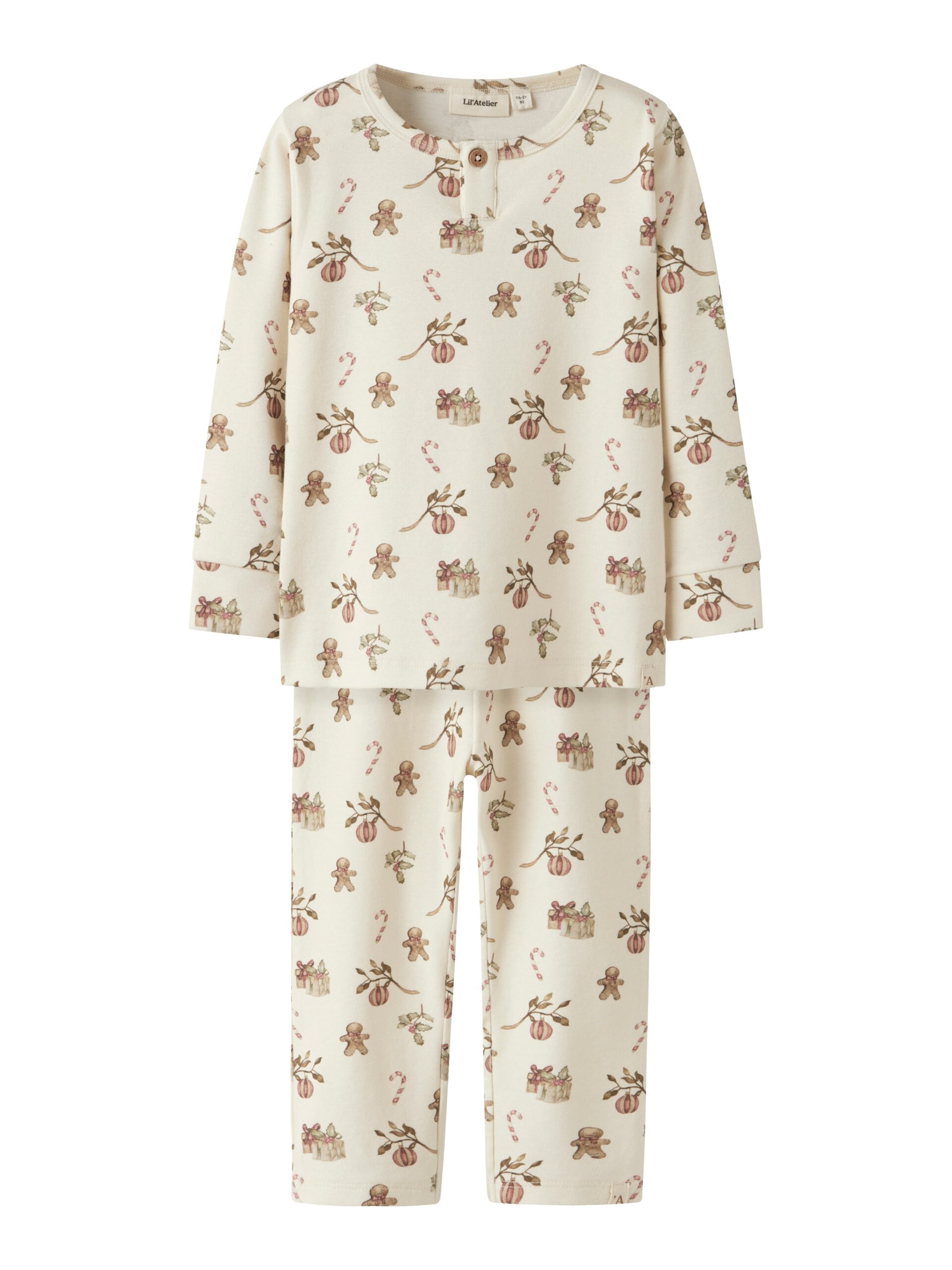 Lil Atelier Layo Git Ls Nightset Turtledove Christmas 92 Cm