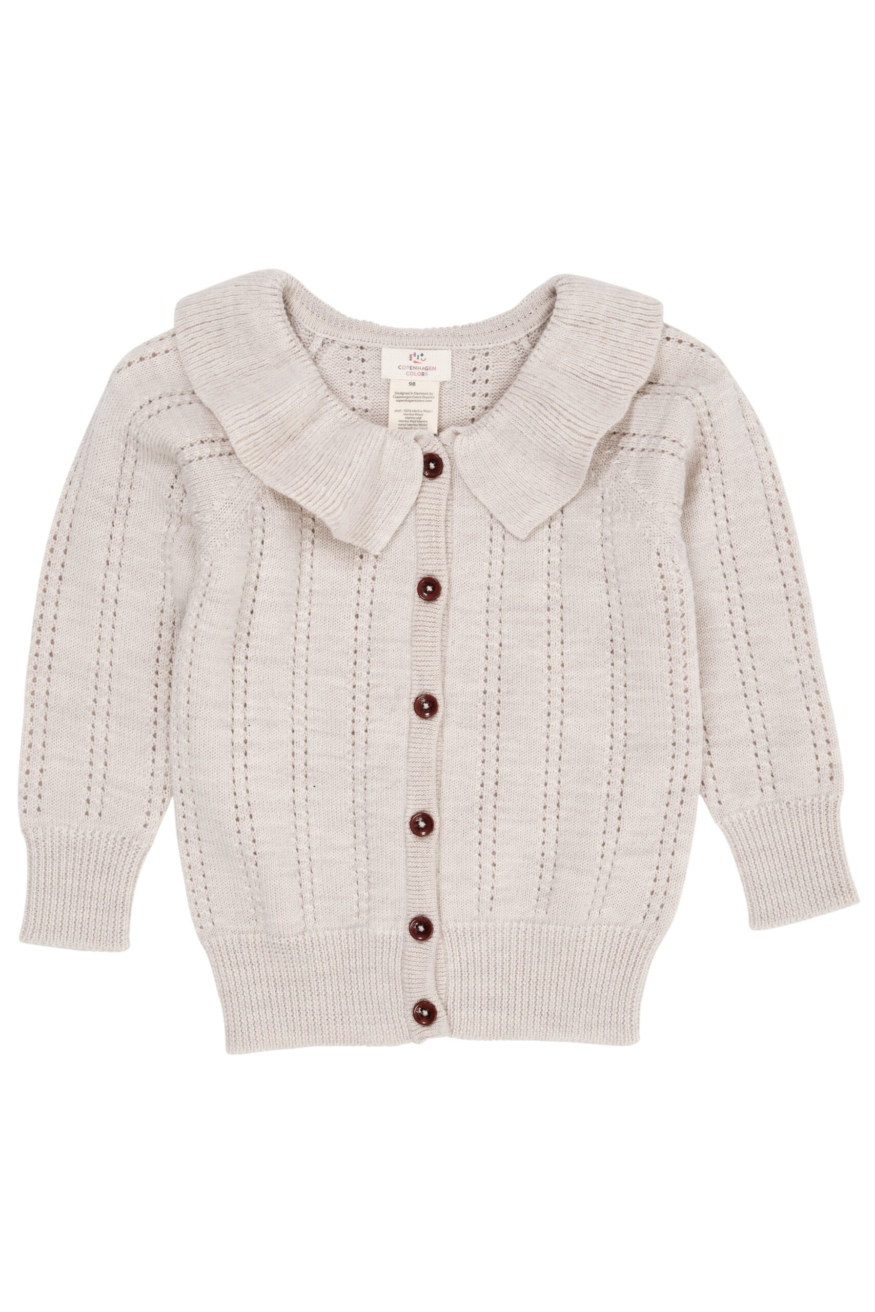 Copenhagen Colors Strik Cardigan Pale Cream Melange 92 Cm