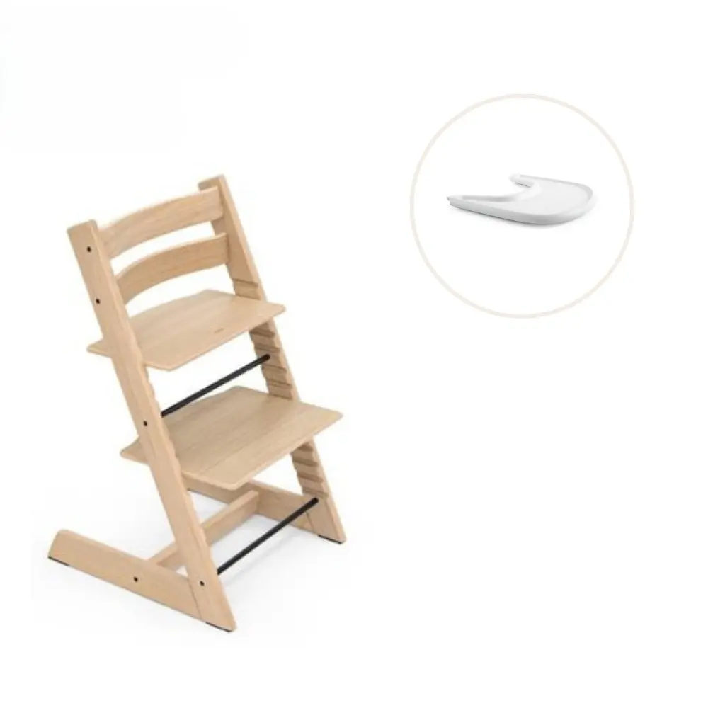 Højstol Inkl  Tray Natur Hvid