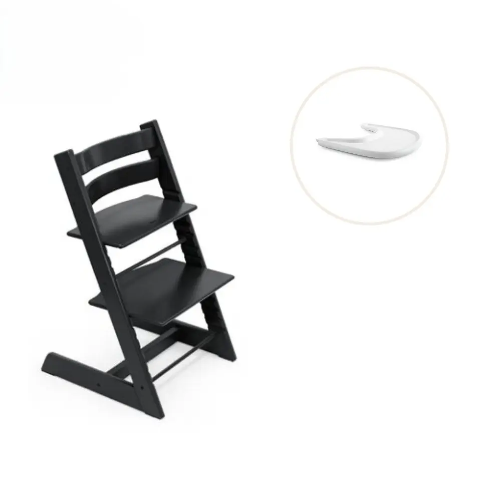 Højstol Inkl  Tray Sort Hvid