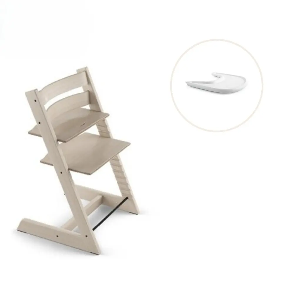 Højstol Inkl  Tray Whitewash Hvid