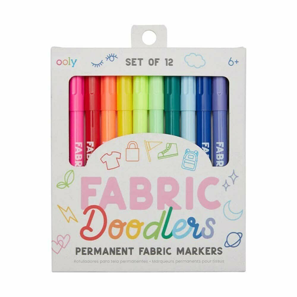 Ooly Tekstiltusser Fabric Doodlers 12 Pak
