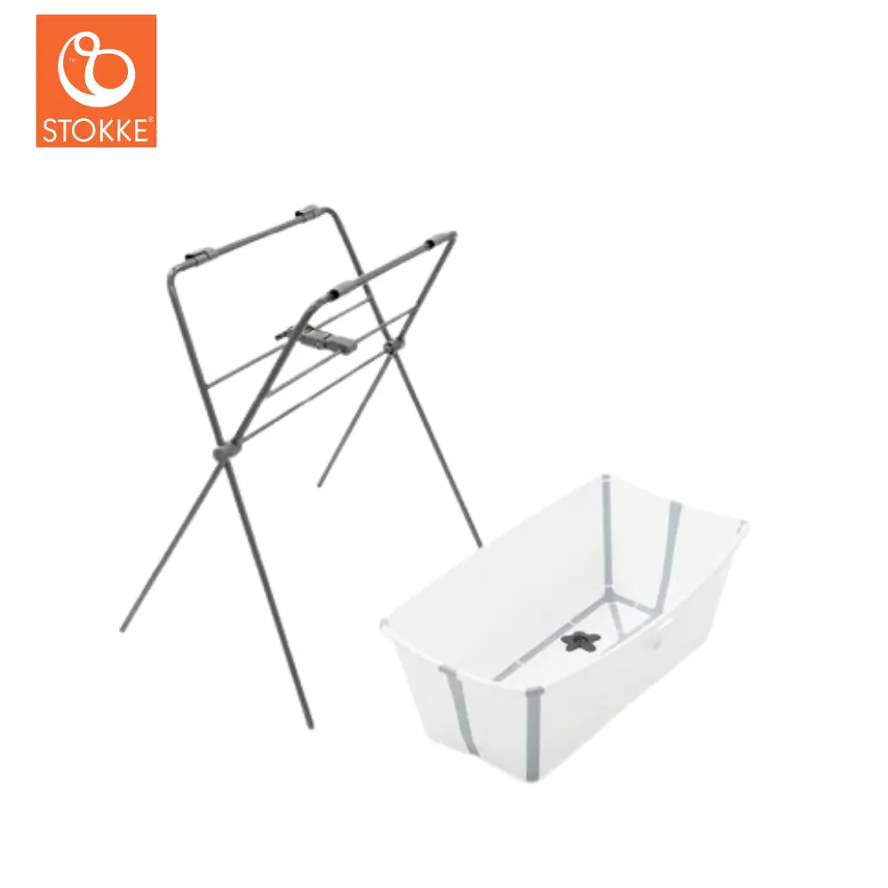 Stokke Flexi Bath Hvid Inkl  Grå Stativ