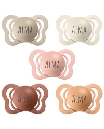 Bibs Couture  Str      -  Mdr  Anatomisk Silikone  Sutter Med Navn    -pak
