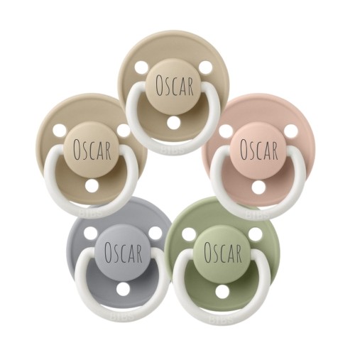 Bibs De Lux Night Str Mdr Rund Latex Sutter Med Navn -pak