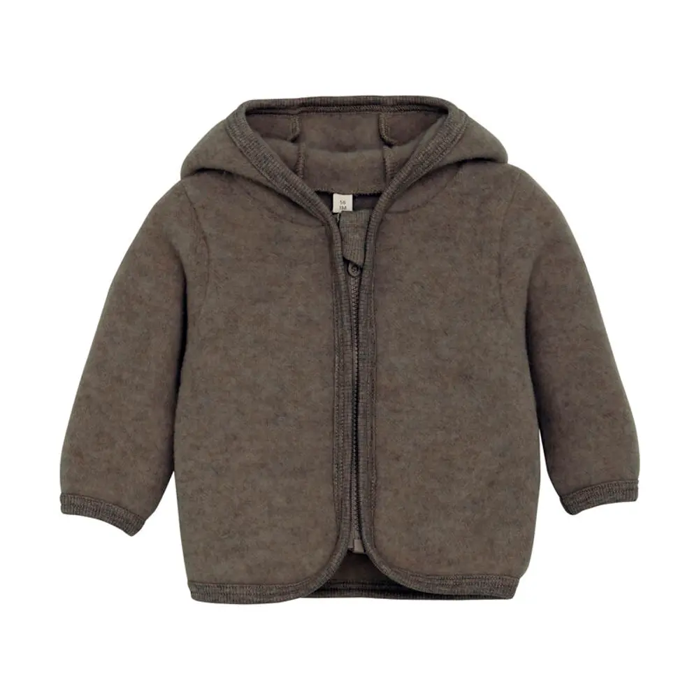 Cardigan    ører Uld Fleece Brown Melange 68