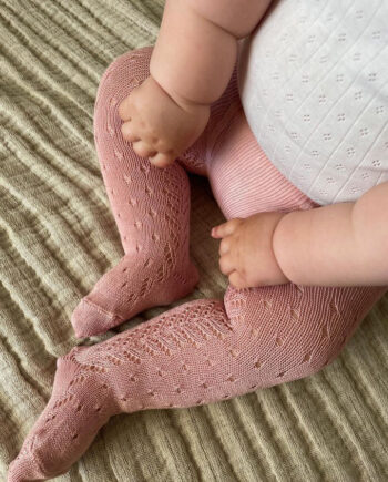 Condor Strømpebukser Med Prikket Hulmønster Pale Rose  -  Mdr