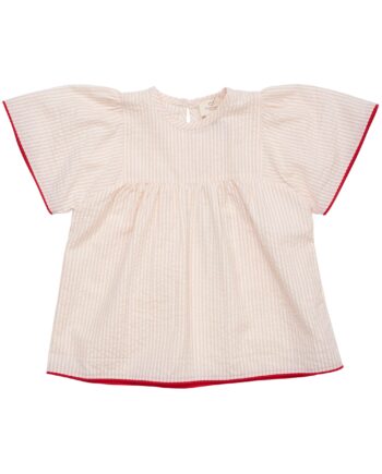 Copenhagen Colors Bluse Dusty Rose Cream Stripe 80 Cm