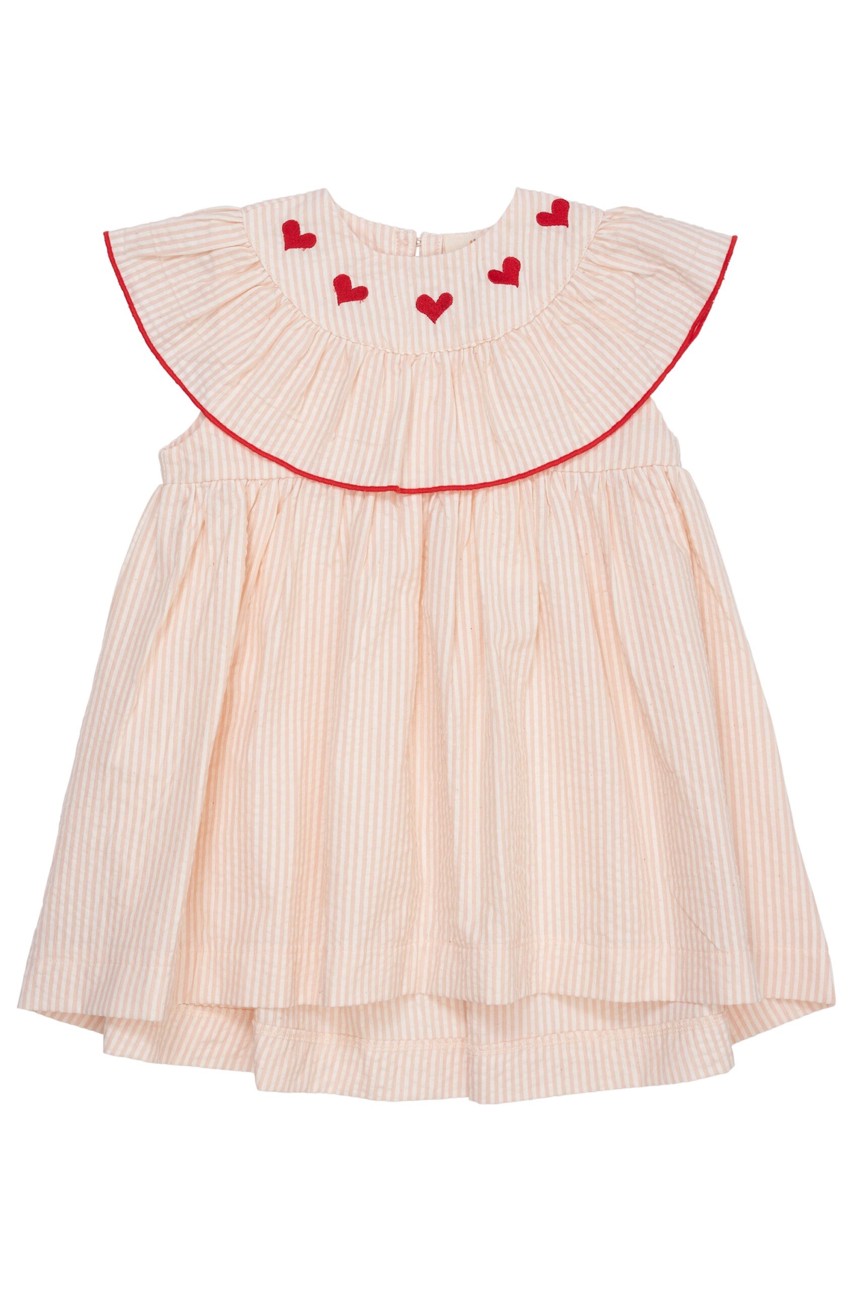 Copenhagen Colors Kjole Med Hjerter Dusty Rose Cream Stripe 62 Cm
