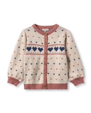 Fliink Nova Multi Heart Cardigan Sandshell 86 Cm