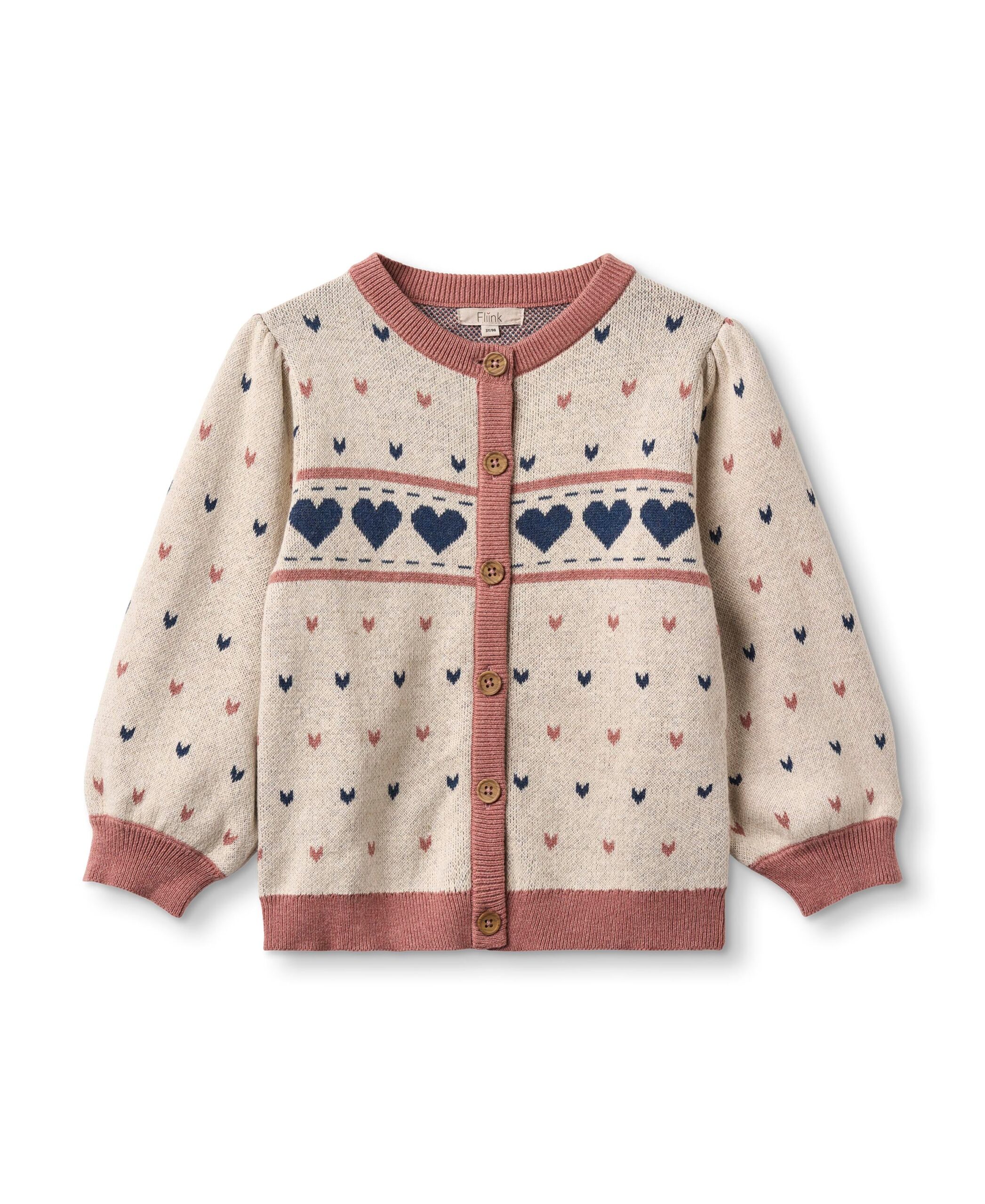 Fliink Nova Multi Heart Cardigan Sandshell 86 Cm