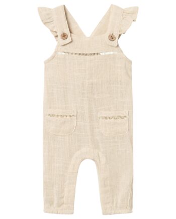 Lil Atelier Halla Loose Overall Bleached Sand 56 Cm