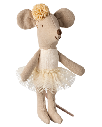 Maileg Lillesøster Ballerinamus Råhvid