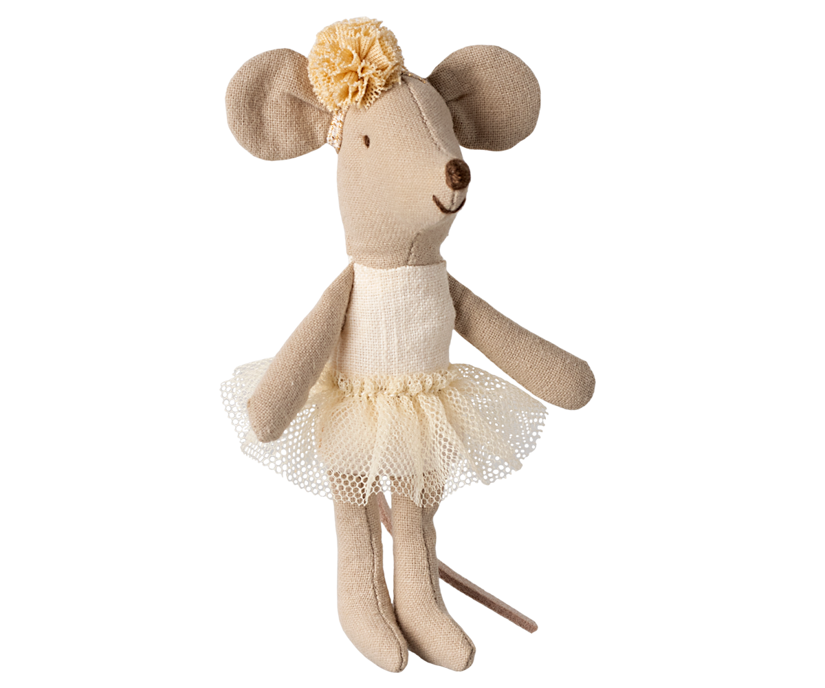 Maileg Lillesøster Ballerinamus Råhvid
