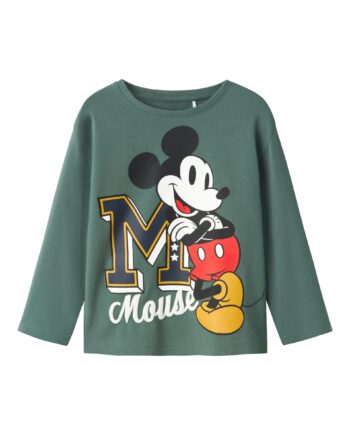 Name It Nayel Mickey Mouse Sweat Shirt- Dark Forest 86 Cm