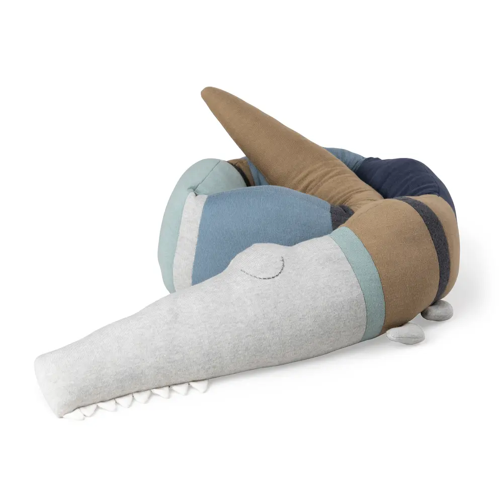 Strikket Pude Sleepy Croc Dusty Blue Mix