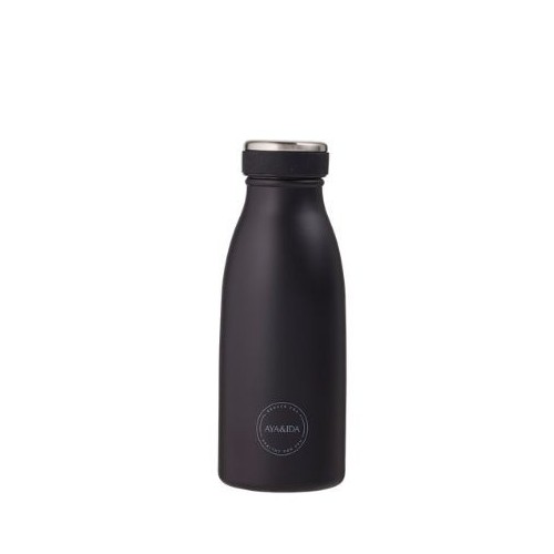 Aya Ida  Drinking Bottle  Drikkeflaske Med Låg  350 Ml  Matte Black
