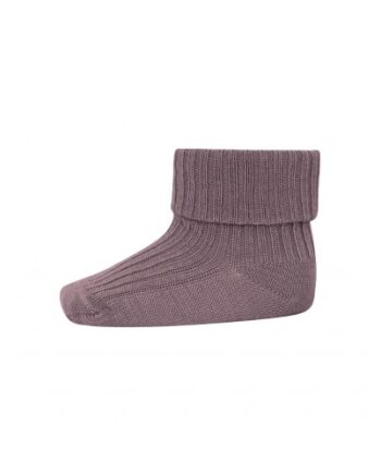 Baby Ankel Strømper   Merino Uld Med Ombuk 15 16 Dark Purple Dove