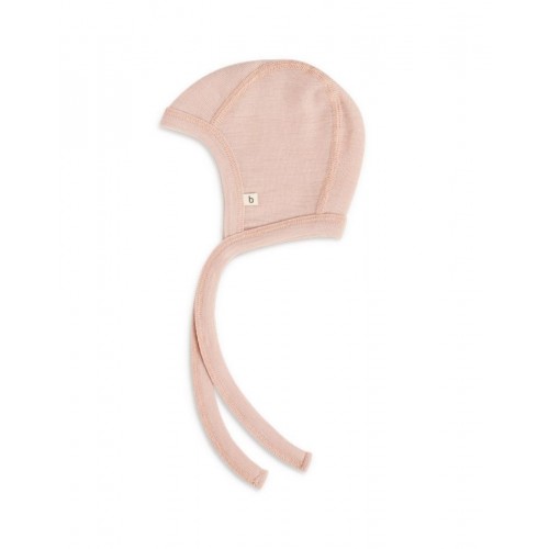 Baby Hjelm Med Snor 100 økologisk Merino Uld Tyk Kvalitet Lag Stof 62 68 Rose Melange