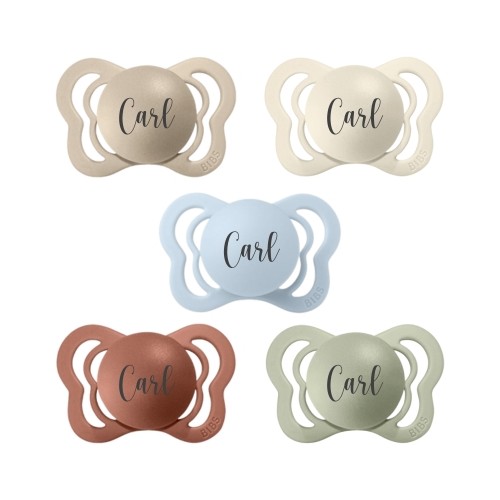 Bibs Couture  Str      -  Mdr  Anatomisk Silikone  Sutter Med Navn    -pak