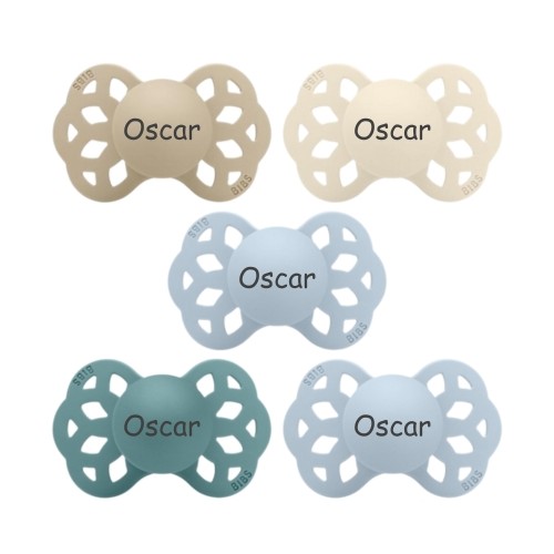Bibs Infinity  Str        Mdr  Anatomisk Silikone  Sutter Med Navn    -pak