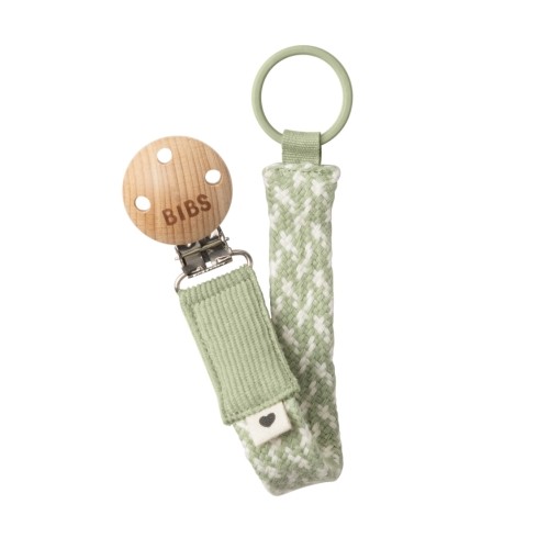 Bibs Paci Braid  Suttesnor  Sage   Ivory