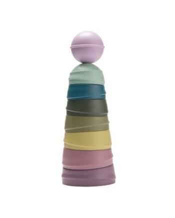 Bibs Wobbly Tower  Stabletårn  Pastel Rainbow
