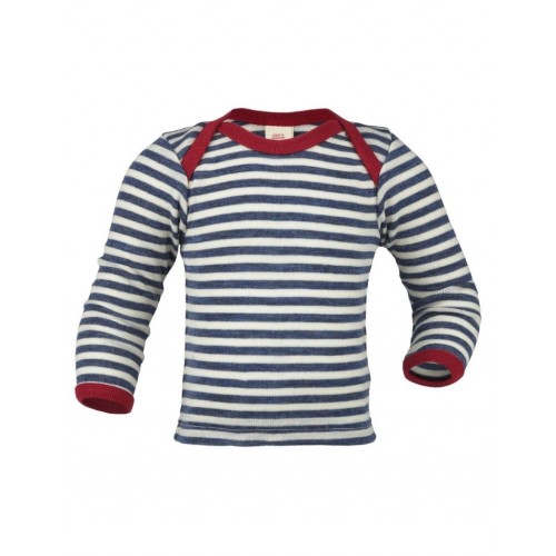 Bluse   100  Uld 74 80 Blue Melange Nature